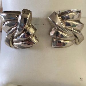 Striking RM sterling silver post earrings